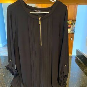 Black blouse with working zipper